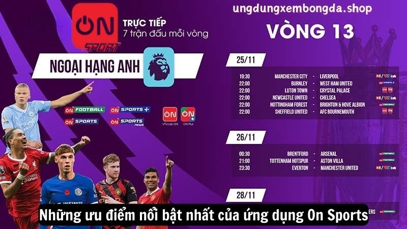 On Sports - Ứng Dụng Xem Bóng Đá Trực Tuyến Tuyệt Vời 8 Những ưu điểm nổi bật nhất của ứng dụng On Sports