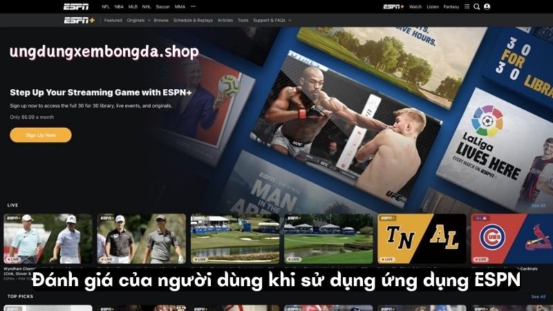 Đánh giá của người dùng khi sử dụng ứng dụng ESPN