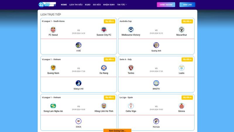 Khám Phá Góc Nhìn Mới Về Bóng Đá Trực Tiếp 2Qlive 6 Phát sóng đa dạng giải đấu tại 2Qlive